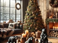 a Black Bear Christmas Theme