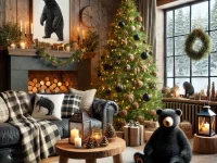 cozy rustic Christmas living room