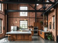 industrial loft kitchen