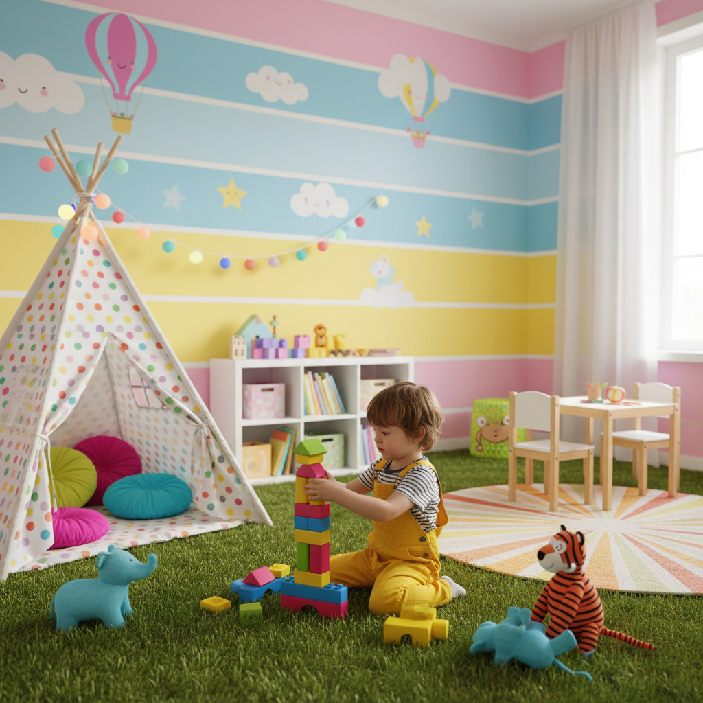 Green Dreams: Artificial Grass Play Areas for Imaginative Kids' Bedrooms - image 2