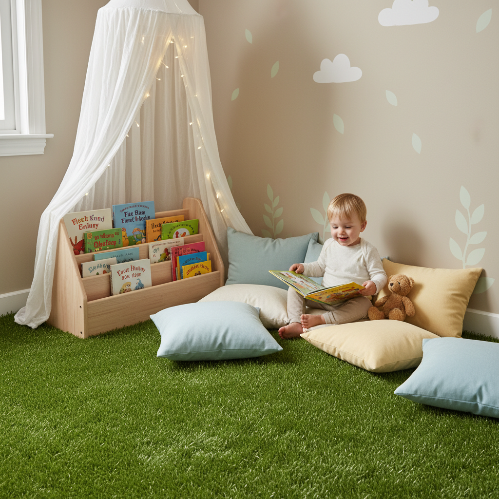 Create a Magical Green Retreat: Your DIY Artificial Grass Reading Corner for Toddlers - image 2