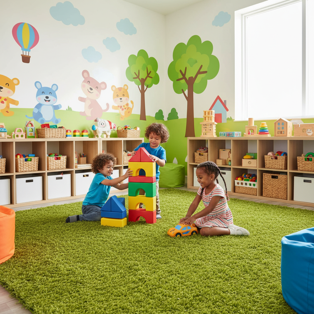 Green Play: Creative Artificial Grass Rug Ideas for Dynamic Kids Learning Spaces - image 2