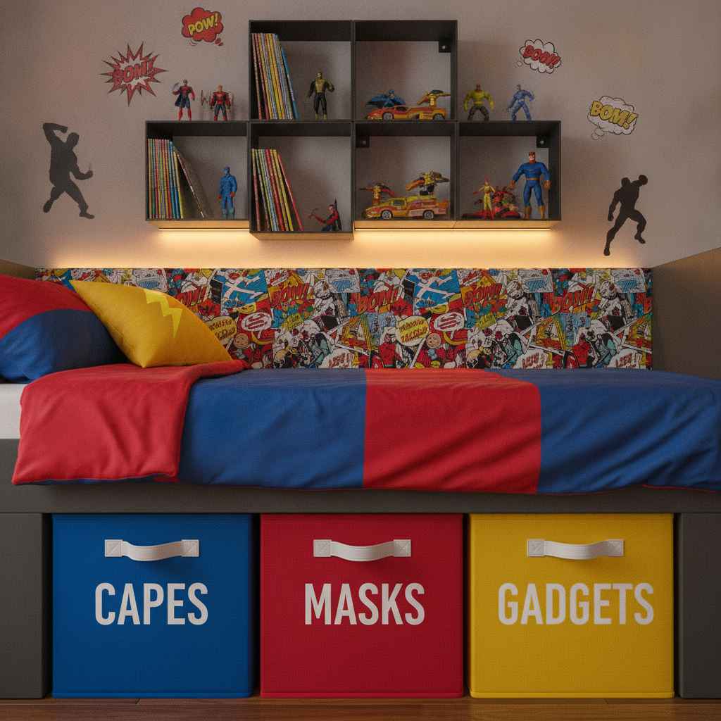 Superhero Themed Kids Room for Apartments: Small-Space Design Ideas, Storage Hacks & Rental-Friendly Tips - image 2